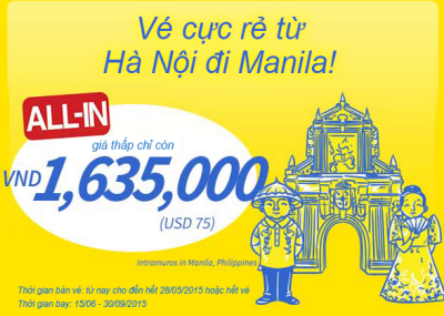 Cebu Pacific tung loạt vé trọn gói đi Manila chỉ 1,505,000 VNĐ