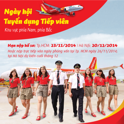 Cơ hội trở thành tiếp viên hàng không Vietjet