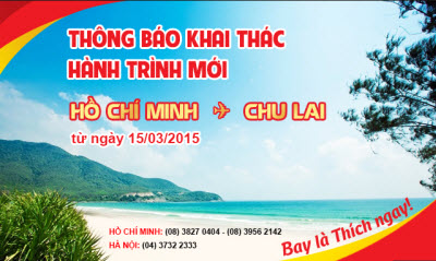 Cùng Vietjet Air bay tới Chu Lai chỉ 399.000 đồng