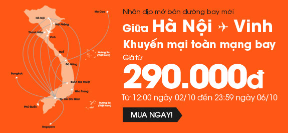 KHUYẾN MẠI NHÂN DỊP KHAI TRƯƠNG MỞ BÁN ĐƯỜNG BAY HÀ NỘI - VINH  Nhân dịp khai trương mở bán đường ba