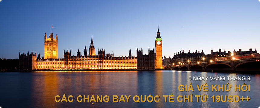 Ưu đãi đặc biệt khi mua vé trên website của Vietnam Airlines Chỉ mua trong 5 ngày từ 25/8/2014 tới 2